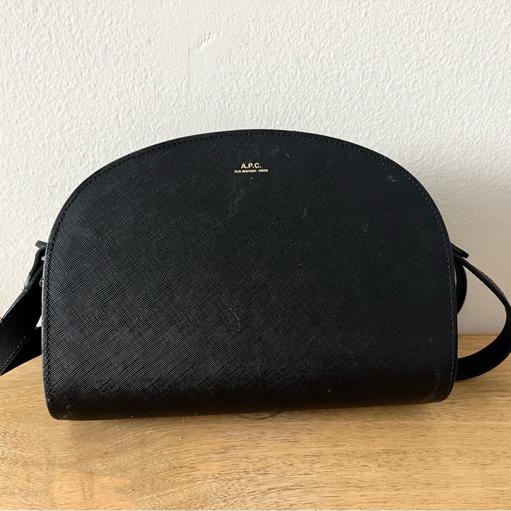 A.P.C. Black Leather Shoulder Bag